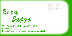 rita sajgo business card