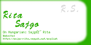 rita sajgo business card